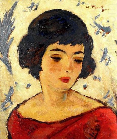 Nicolae Tonitza Cap de fetita, ulei pe carton, china oil painting image